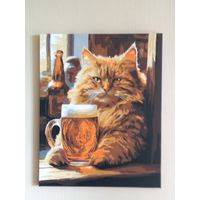 КАРТИНА "В БАРЕ". холст, акрил. 40 х 50.