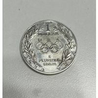 1 доллар 1988 г. Олимпийские Игры,Сеул,США,Серебро.