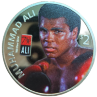 Фиджи 2 доллара 2012 Мухаммед Али Американский боксер 70 лет со дня рождения. Пруф