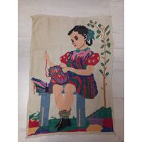 Картина вышитая, старинная