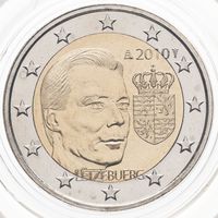 2 евро 2010 Люксембург Герб Великого герцога UNC из ролла