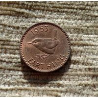 Werty71 Великобритания 1 фартинг 1953 Крапивник Птица