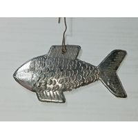 Игрушка на ёлку , Шарик , винтаж , Рыбка  , СССР . С рубля