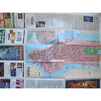 Карта Нью-Йорка (1998) со схемой метро и автобусов (65х45 см)