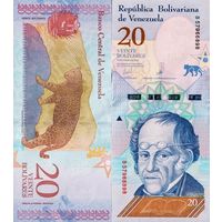 Венесэла 20 боливаров образца 2018 года UNC p104 серия В