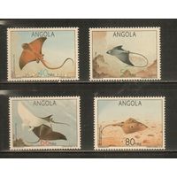 Ангола-1992(Мих.869-872) , **   ,  Морская  Фауна , Скаты  (полная серия)