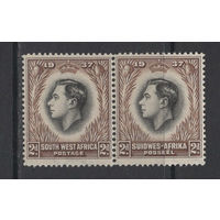 1937 Юго Западная Африка * Коронация George VI, сцепка 2 марки 2d