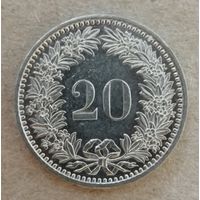 Швейцария 20 раппенов 1982 год, KM# 29a  ю
