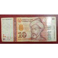 Таджикистан. 10 сомони 2018 года. Радар: CU7408047