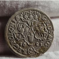 6 грошей шестак 1681 год Ян Собеский