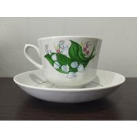 Чайная пара, Ландыши.СССР. Добрушский фарфоровый завод.