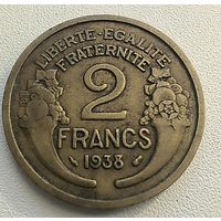 Франция 2 франка 1938  3-9-9