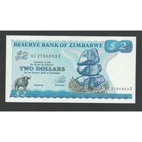 Зимбабве 2 доллара 1994 года. Тип Р-1с. Состояние UNC