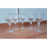 Бокалы высокие 15,5 см предположительно Чехословакия резьба по стеклу