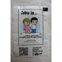 Вкладыш, жевательная конфета, Love is ... Любовь это ... (цена за 1 шт.) номер 29.