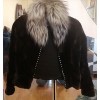 ШУБА ДЛЯ АВТОЛЕДИ  НОРКА с ЧЕРНОБУРКОЙ от SWAROVSKI ИТАЛИЯ