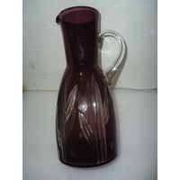 Кувшин Марганцевое стекло. Нарезка. СССР