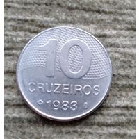 Werty71 Бразилия 10 крузейро 1983 Карта