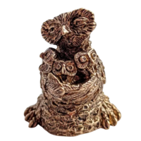 Колокольчик Сова с совятами Бронза