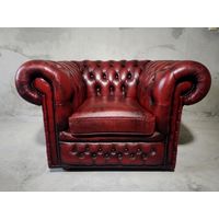 Английское клубное кожаное кресло Честерфилд