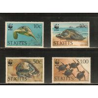 Сент-Киттс-1996(Мих.390-393) , **  ,  Морская  Фауна , Черепахи (полная серия),