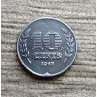 Werty71 Нидерланды 10 центов 1943 Тюльпаны