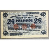Нотгельд Бремерхафен, 25  пфеннигов 1919 год. Веймарская республика.