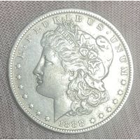 Монета 1 доллар 1888 год. Доллар Моргана. 0 монетный двор Новый Орлеан