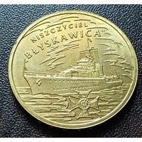 Польша 2 злотых, 2012 Польские суда - Эсминец  ( Молния )