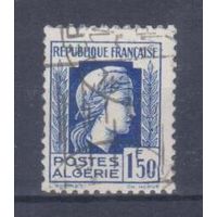 [110] Французские колонии. Алжир 1944. Марианна.1,50фр. Гашеная марка.
