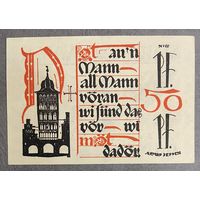Банкнота 50 пфенниг 1921 год. Любек. Веймарская республика