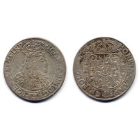 Орт 1659 AT, Ян II Казимир Ваза, Познань. Вариант легенды на аверсе IOAN CASIMI D G REX POL & SVEC MDL RP.  Последний год чеканки ортов на Познаньском монетном дворе