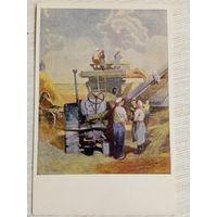 1950. соцреализм. Пименов. На молотилке
