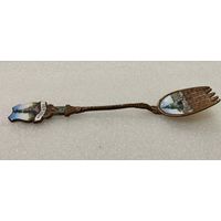 Ложка-вилка сувенирная Москва Царь пушка. СССР