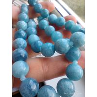 Бусы аквамарин природный камень