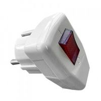 Вилка угловая с выключателем с/з 16А 250В, Ecola