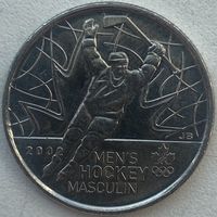 Канада 25 центов 2009 г. Победа мужской сборной по хоккею на олимпиаде Солт-Лейк-Сити 2002