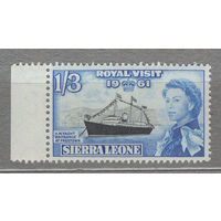 Сьерра Леоне 1961** Яхта Ее Величества Королевы Елизаветы II "Britannia" - последнее судно британского монарха, Королевский визит