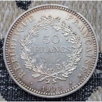 Франция 50 франков 1979 год, UNC. Серебро! Сторгуй за свою цену, предложи обмен! Y
