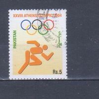 [700] Пакистан 2004. Спорт.Летние Олимпийские игры.Легкая атлетика. Гашеная марка.