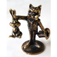 Статуэтка миниатюра Кот фокусник Бронза