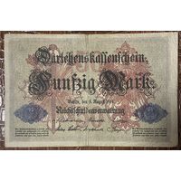 Банкнота 50 марок 1914 год. Германская империя.
