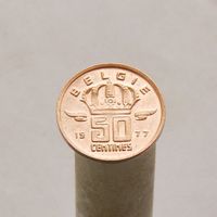 Бельгия 50 сантимов 1977 (Фламандская легенда BELGIE)
