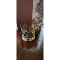 Подстаканник. Серебро. 875 проба. 95 грамм. Позолота