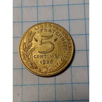 5 сантимов Франция 1986 год