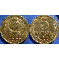5 копеек 1981 года. aUNC