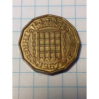 3 пенса Великобритания 1967 год.