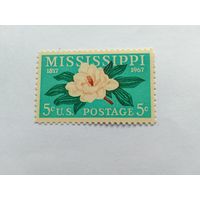 Марки  150 лет статусу штата Миссисипи США   1967 1 шт. -  2,00