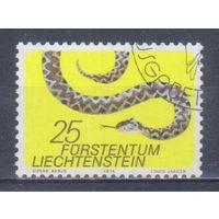 [610] Лихтенштейн 1974. Фауна.Рептилии.Змеи.Гадюка. Гашеная марка.