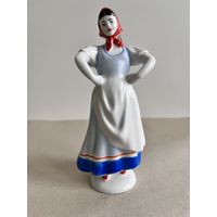 СТАТУЭТКА ФАРФОРОВАЯ " ПЛЯСУНЬЯ ". ЛФЗ. 1960-Е ГОДА. ВЫСОТА 17 СМ. СМ.ФОТО И ОПИСАНИЕ.